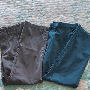 Men's Classic Gray and Teal Chinos
